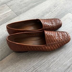 Naturalizer Brown Woven Leather Slip-On Loafers